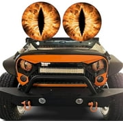 Eye Decals for Jeep Headlights, 7.87inch Beast Eyes Headlight Decals, 3D Stereo Eyes Headlight Decal Stickers, Funny Decals for Truck Car Body Window Bumper Decorations, Headlight Round Eye Decal